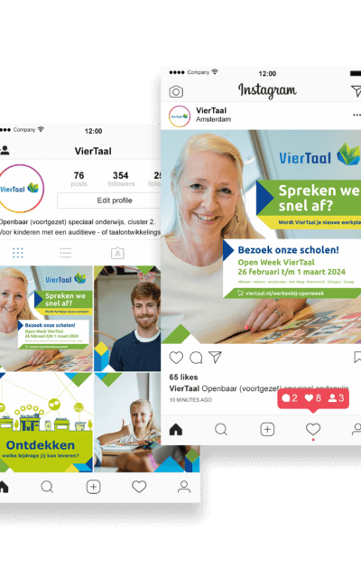 VT - Mockup social media VierTaal socialmedia